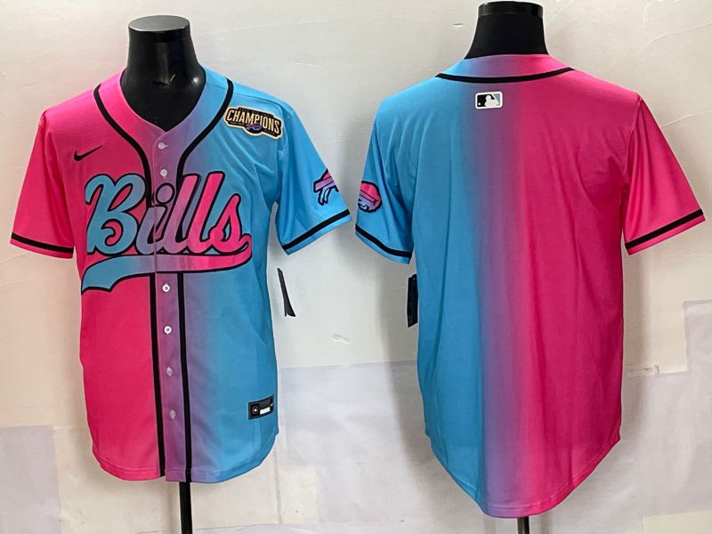 Men 2025 Buffalo Bills Blank Blue pink Nike Limited NFL Jersey 002->buffalo bills->NFL Jersey